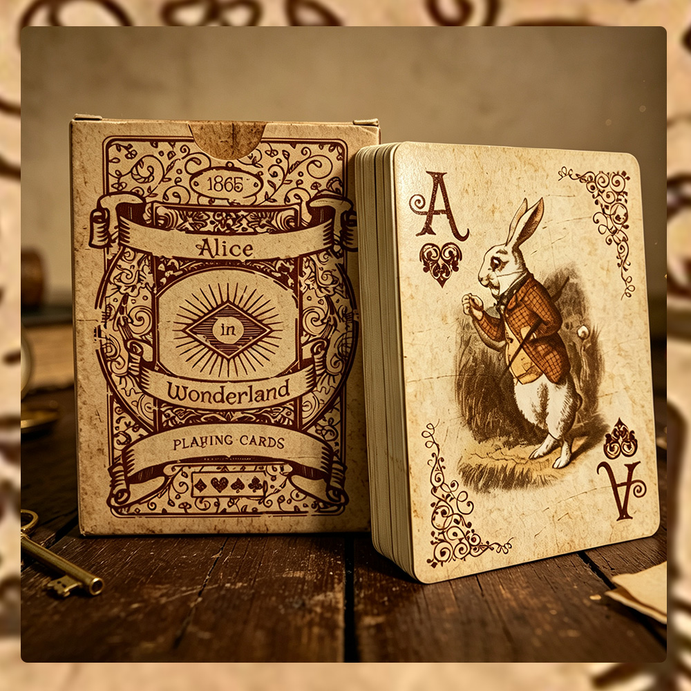 Vintage Collectible Playing Cards - 1Set/2Set Kartu Poker Kertas Antik Alice.