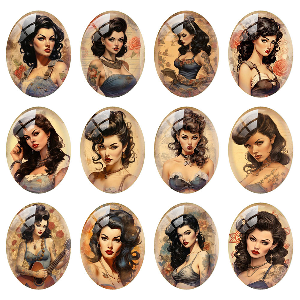 Kaca Cabochon Bentuk Bulat/Ova - Vintage Jewelry Collection ulasan dan harga