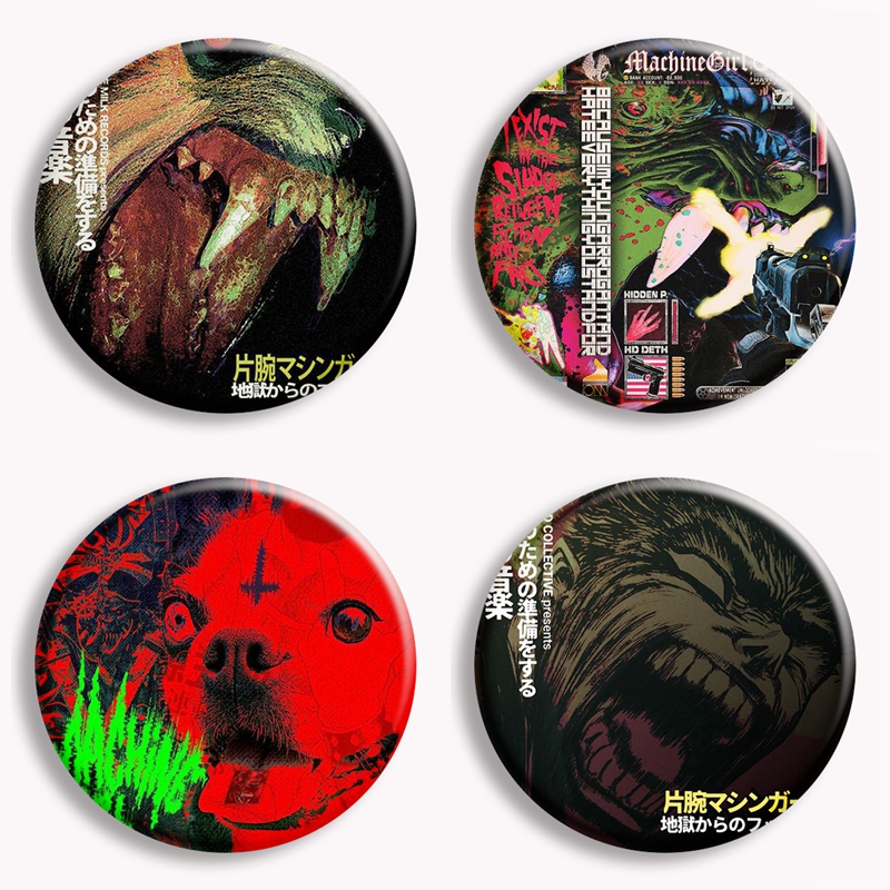Mesin gadis Wlfgrl tombol Pin  - Collectible Vintage Brooches ulasan dan harga
