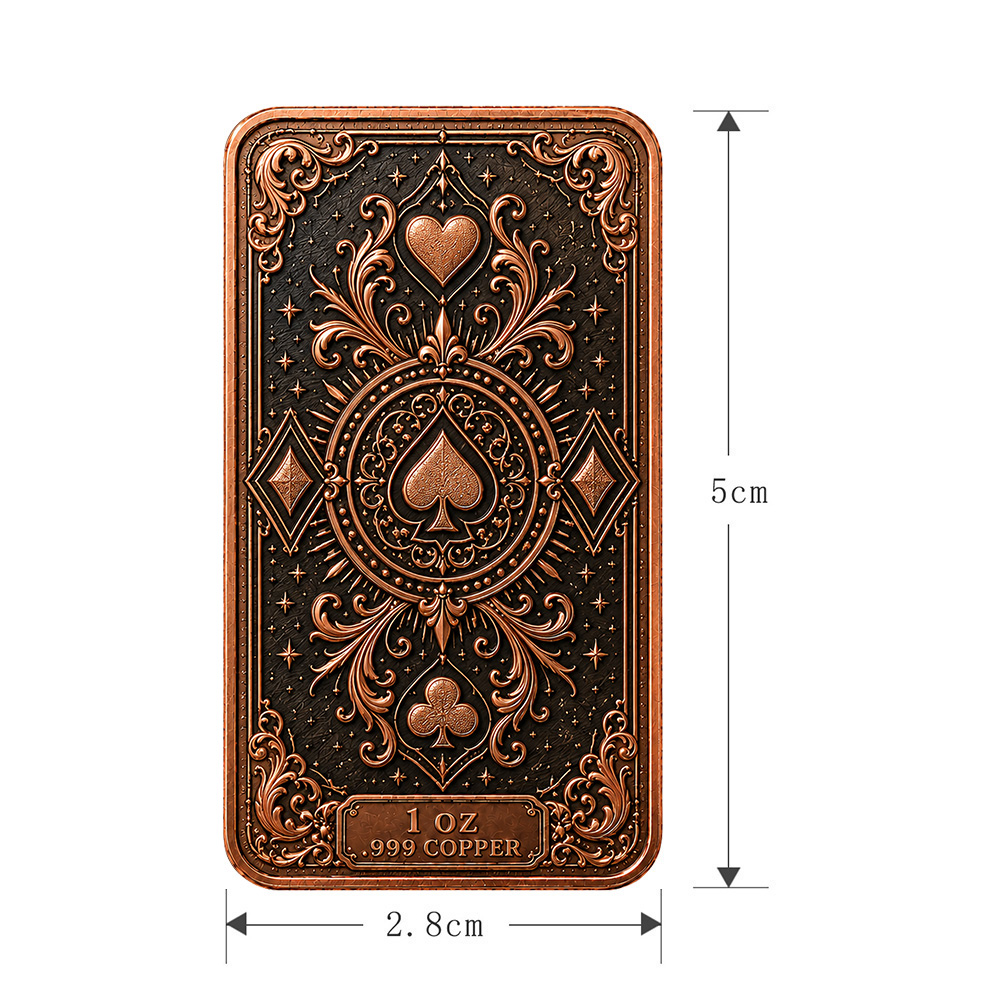 1oz .999 Batang Tembaga Murni  - Vintage Collectible Playing Cards ulasan dan harga