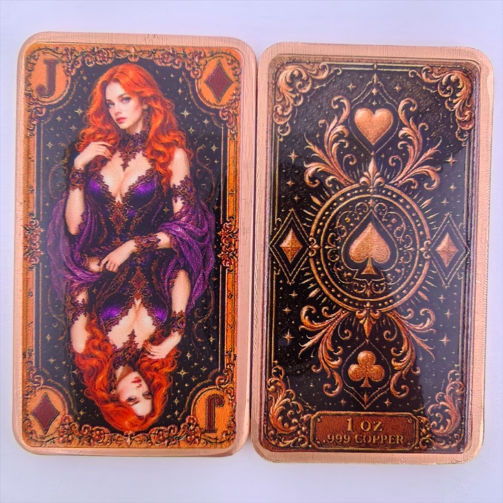 1oz .999 Batang Tembaga Murni  - Vintage Collectible Playing Cards ulasan dan harga